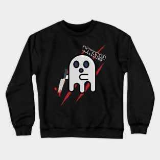 What?  Murderous Boo With Knife  Funny halloween costuem gift Crewneck Sweatshirt